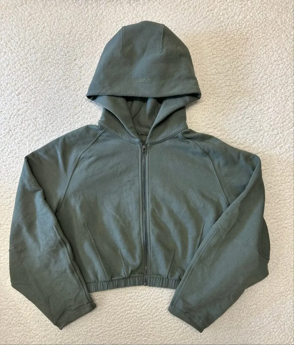 Lululemon Scuba Oversized Full Zip Cropped Hoodie Jacket Size 10